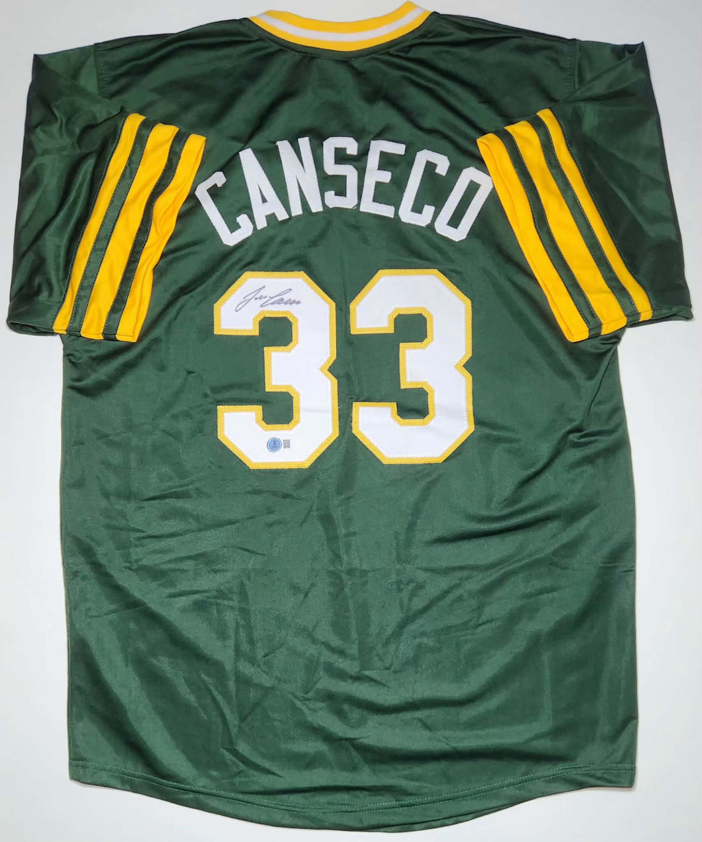 Jose Canseco Throwback Oakland Athletics Autographed Custom Stitched Jersey – Beckett