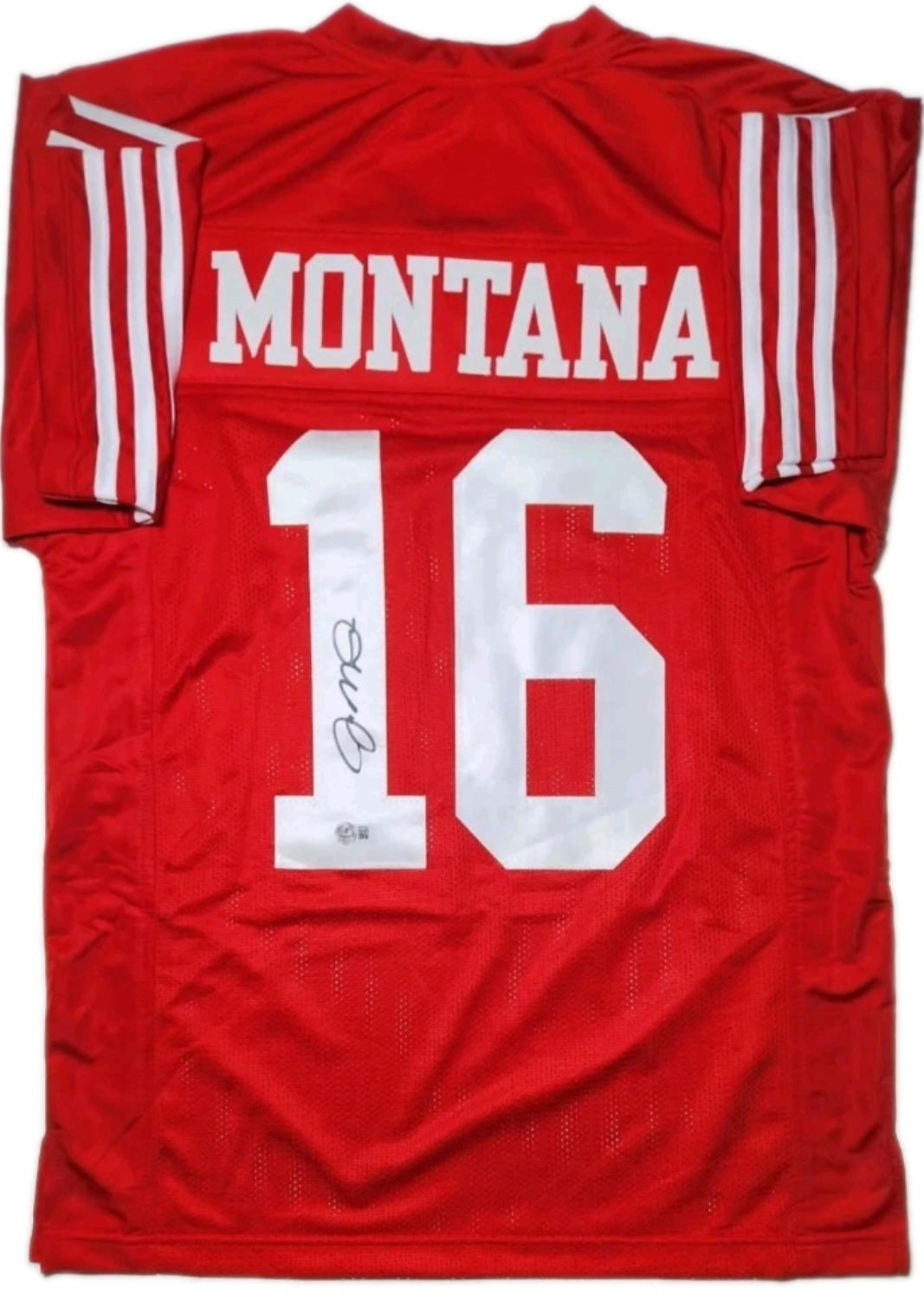 Joe Montana San Francisco 49ers Autographed Stitched Custom Red Jersey - Beckett
