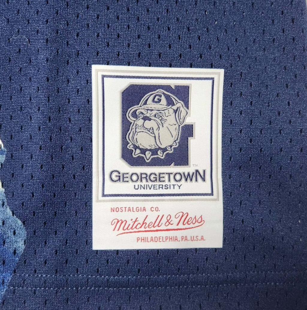 Allen Iverson Autographed Mitchell & Ness Georgetown Hoyas "The Answer" Replica Navy Blue Jersey - Leaf