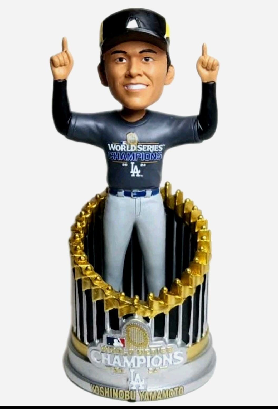 Yoshinobu Yamamoto Los Angeles Dodgers FOCO 2024 World Series Champions 8" Fanatics Exclusive Player In Trophy Bobblehead Champions" Legends of the Diamond" Limited Edition Bobblehead