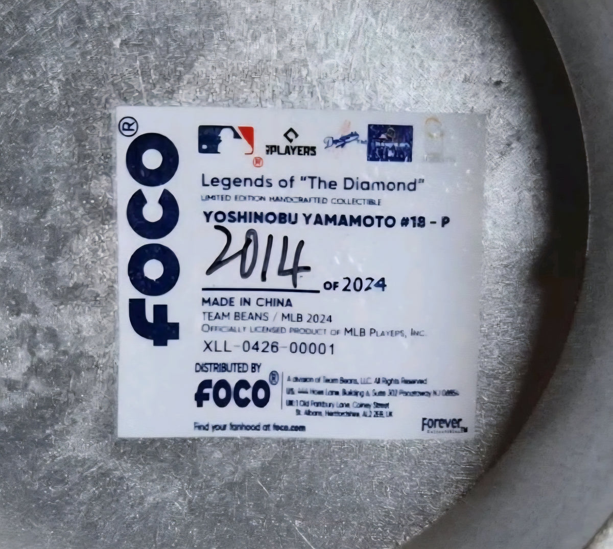 Yoshinobu Yamamoto Los Angeles Dodgers FOCO 2024 World Series Champions 8" Fanatics Exclusive Player In Trophy Bobblehead Champions" Legends of the Diamond" Limited Edition Bobblehead