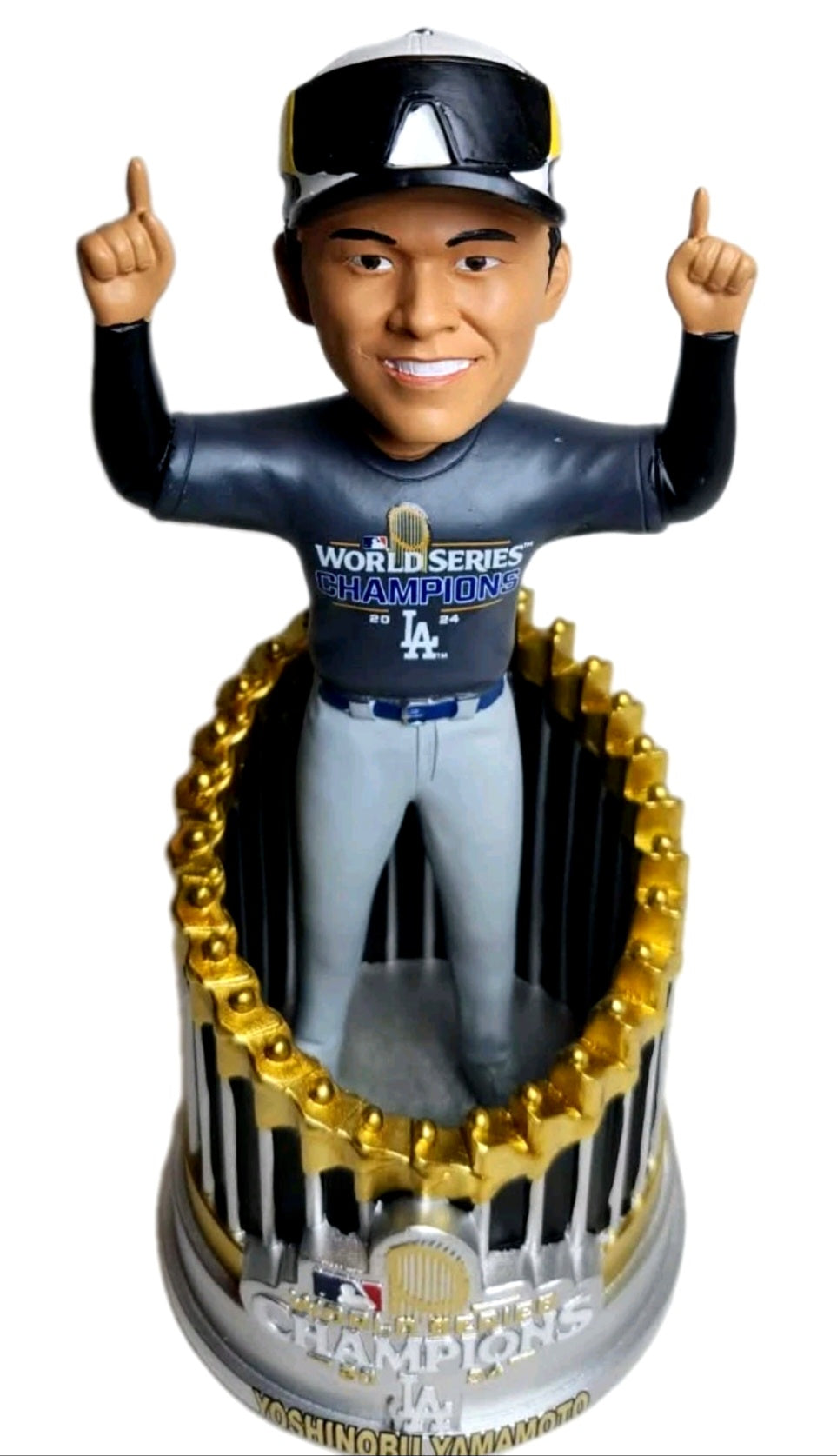 Yoshinobu Yamamoto Los Angeles Dodgers FOCO 2024 World Series Champions 8" Fanatics Exclusive Player In Trophy Bobblehead Champions" Legends of the Diamond" Limited Edition Bobblehead
