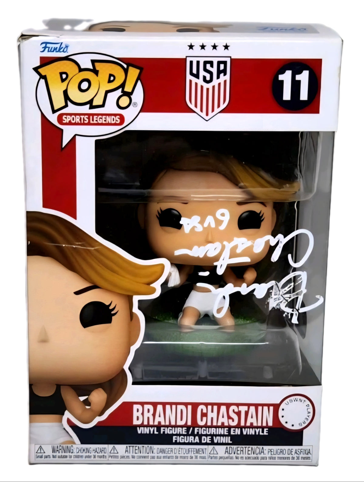 Brandi Chastain 1 of 1 Autographed/ Inscribed "6 USA" #11 Funko Pop Vinyl Figure - Beckett