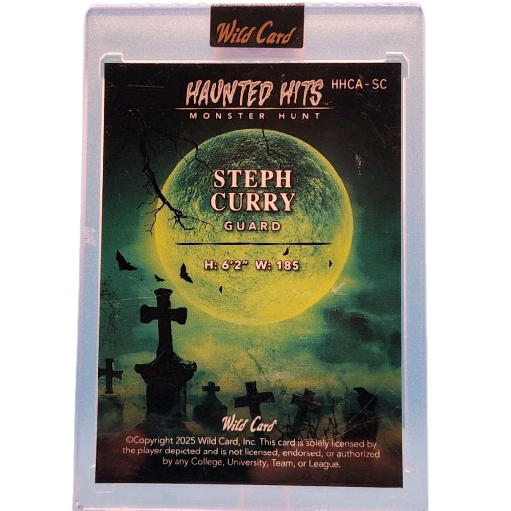 Stephen Curry GoldenState Warriors  - 2025 Wild Cards "Haunted Hits" SP Monster Hunt Pink Prizm Village 1 of 2 Card