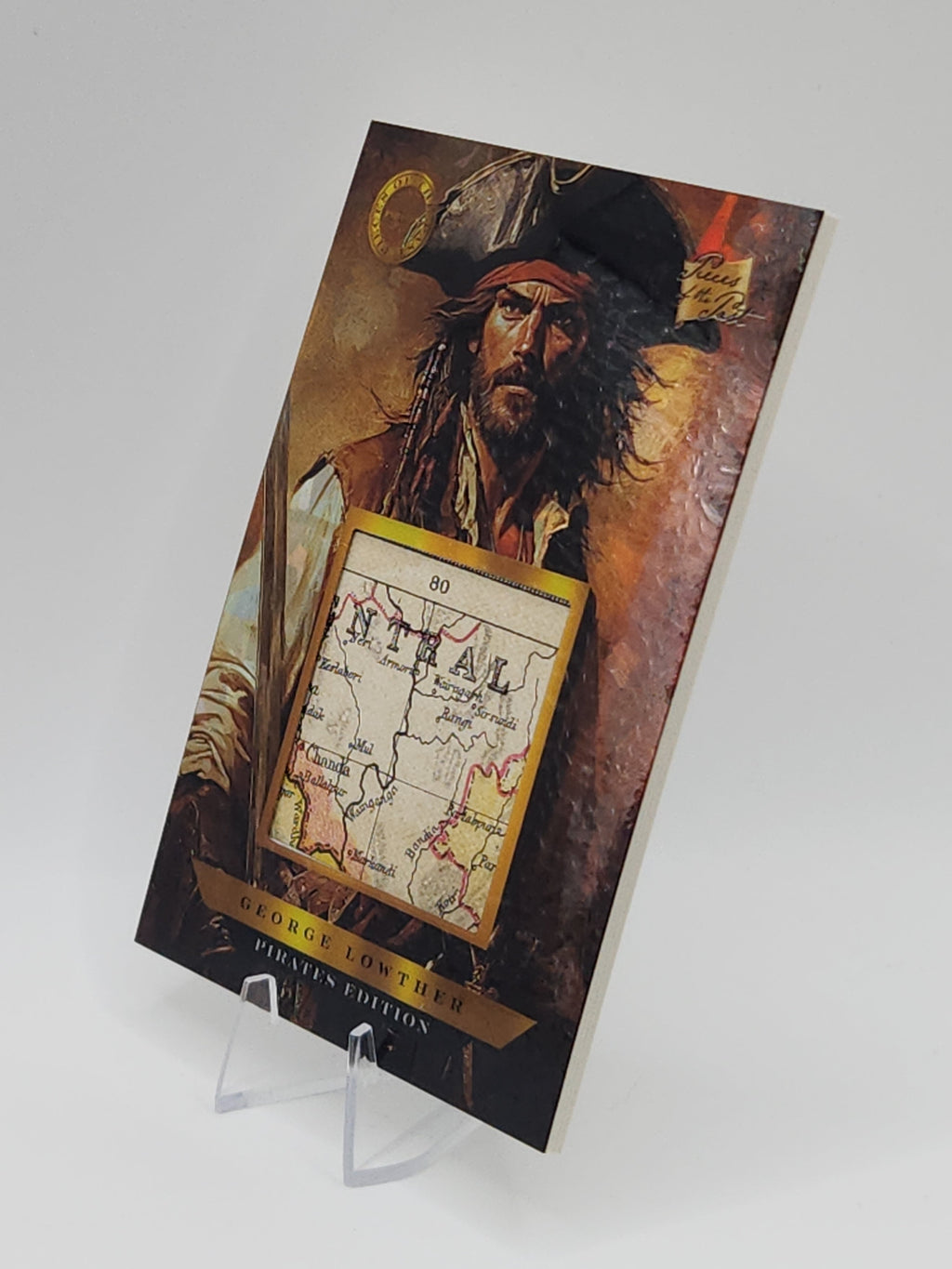 The 2025 Pieces of the Past Pirates Edition Cracked Ice George Lowther Authentic Map Relic card
