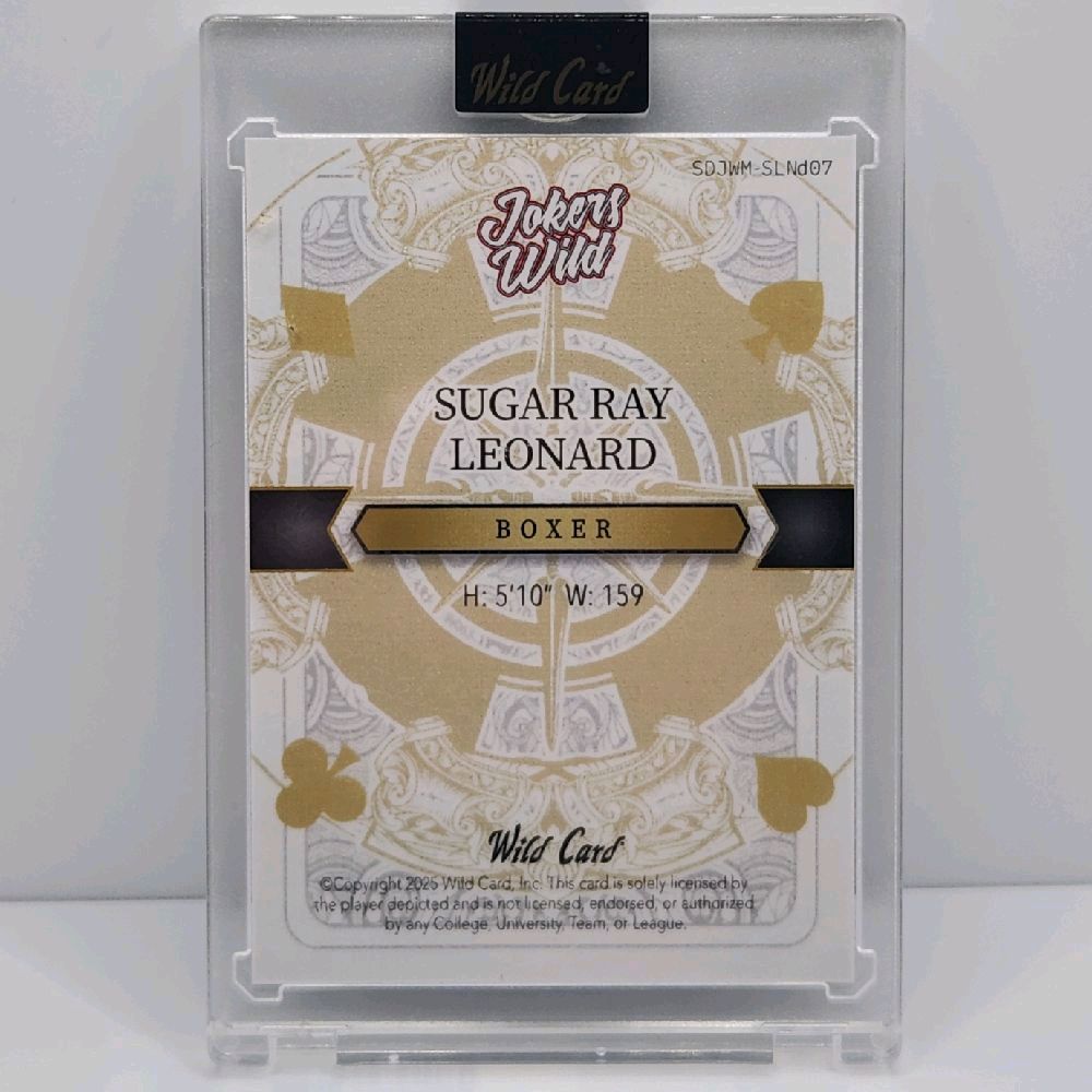 Sugar Ray Leonard 1 of 1 - 2025 Wild Card Joker Wild "Lazer Prismatic" Case Hit Sealed Card