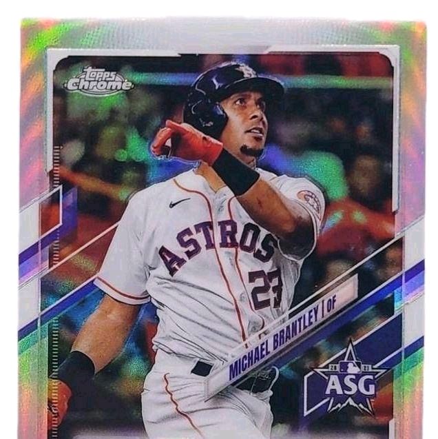 Michael Brantley Houston Astros 2021 TOPPS CHROME "Update ASG" Autograph Silver-Fractor Card