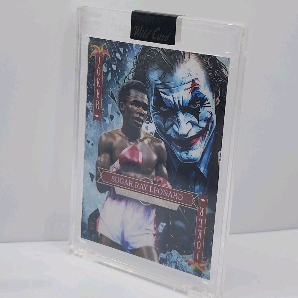 Sugar Ray Leonard 1 of 1 - 2025 Wild Card Joker Wild "Lazer Prismatic" Case Hit Sealed Card