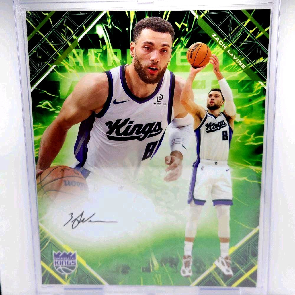 Zach Lavine Sacramento Kings Autographed 2025-2026 Green Emanate Collectible 8" X 10" Photo - Limited Edition 41 of 99
