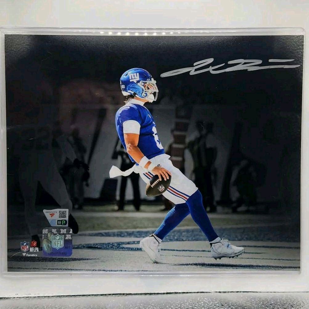 Jaxson Dart 1st NFL TD Spotlight Autographed New York Giants 8"X10" Professional Photo (Fanatics Certified)