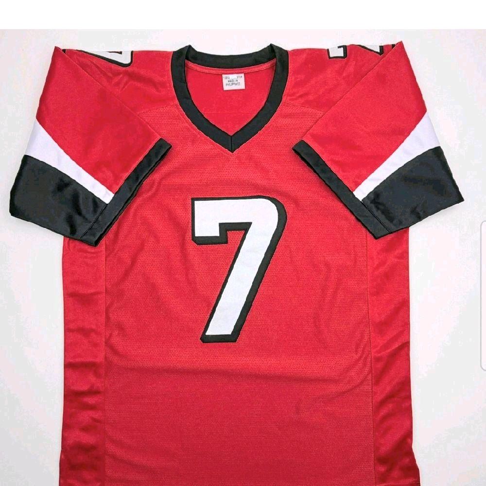 Michael Vick Atlanta Falcons Autographed Red Pro Style Fully Embroided Custom Jersey Beckett Authenticated