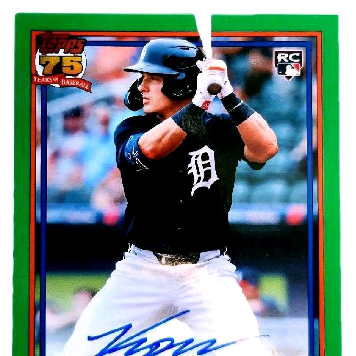 Kevin McGonigle Detroit Tigers 2026 Topps Series 2 "Topps 75 Years of Baseball Anniversary Green Autographed 14 of 99 Rookie Card