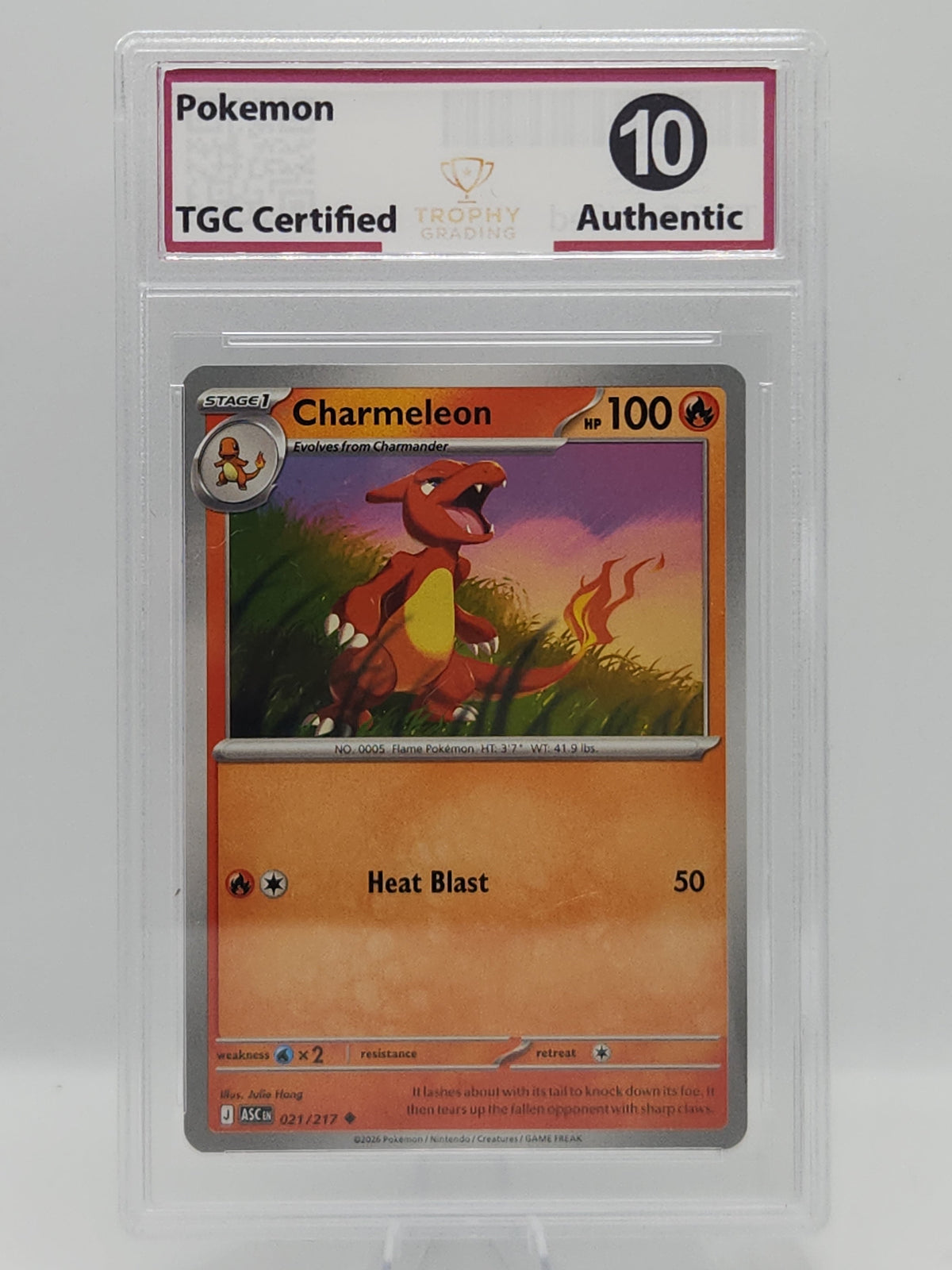 Charmeleon Scarlet & Violet #021/217 English Uncommon Regular, 2026 Pokémon (TGC GEM-MT 10)