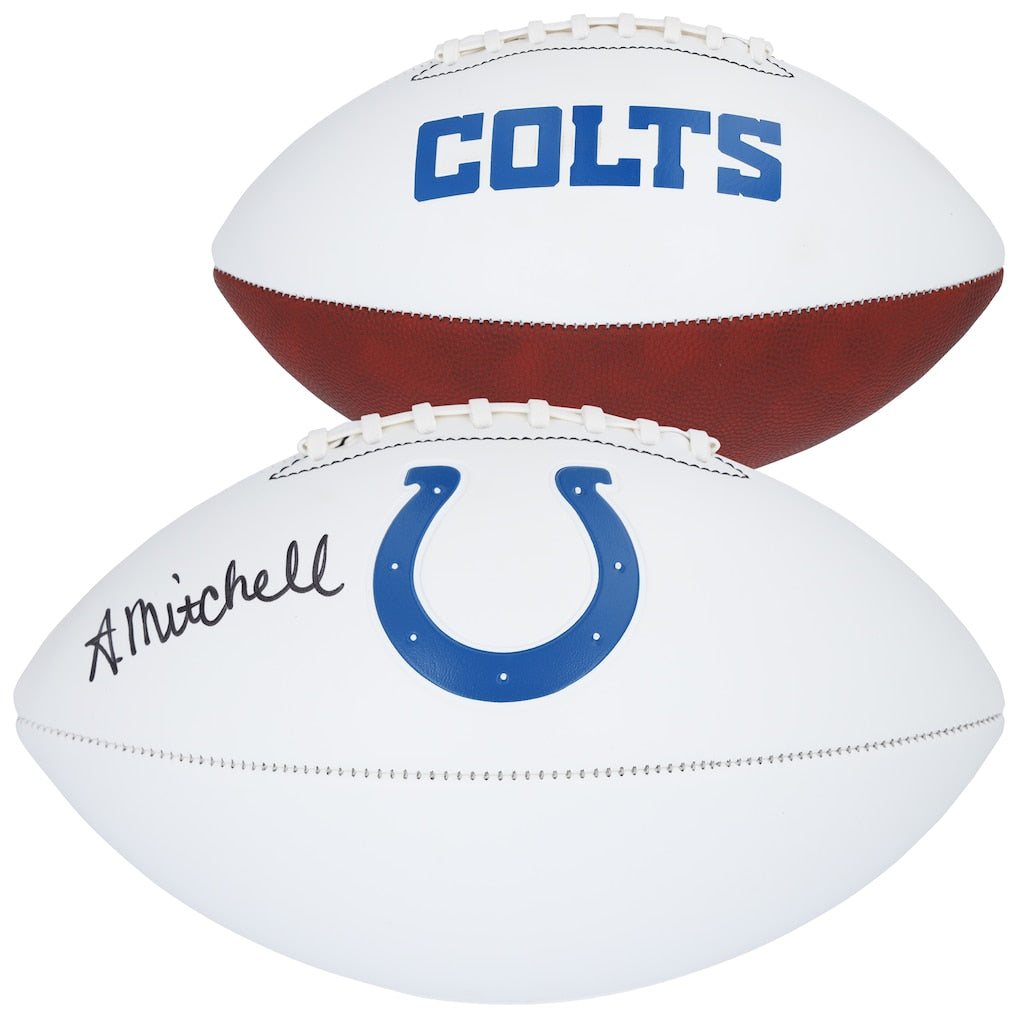 Adonai Mitchell Autographed Indianapolis Colts Franklin White Panel Football Fanatics Authenticated