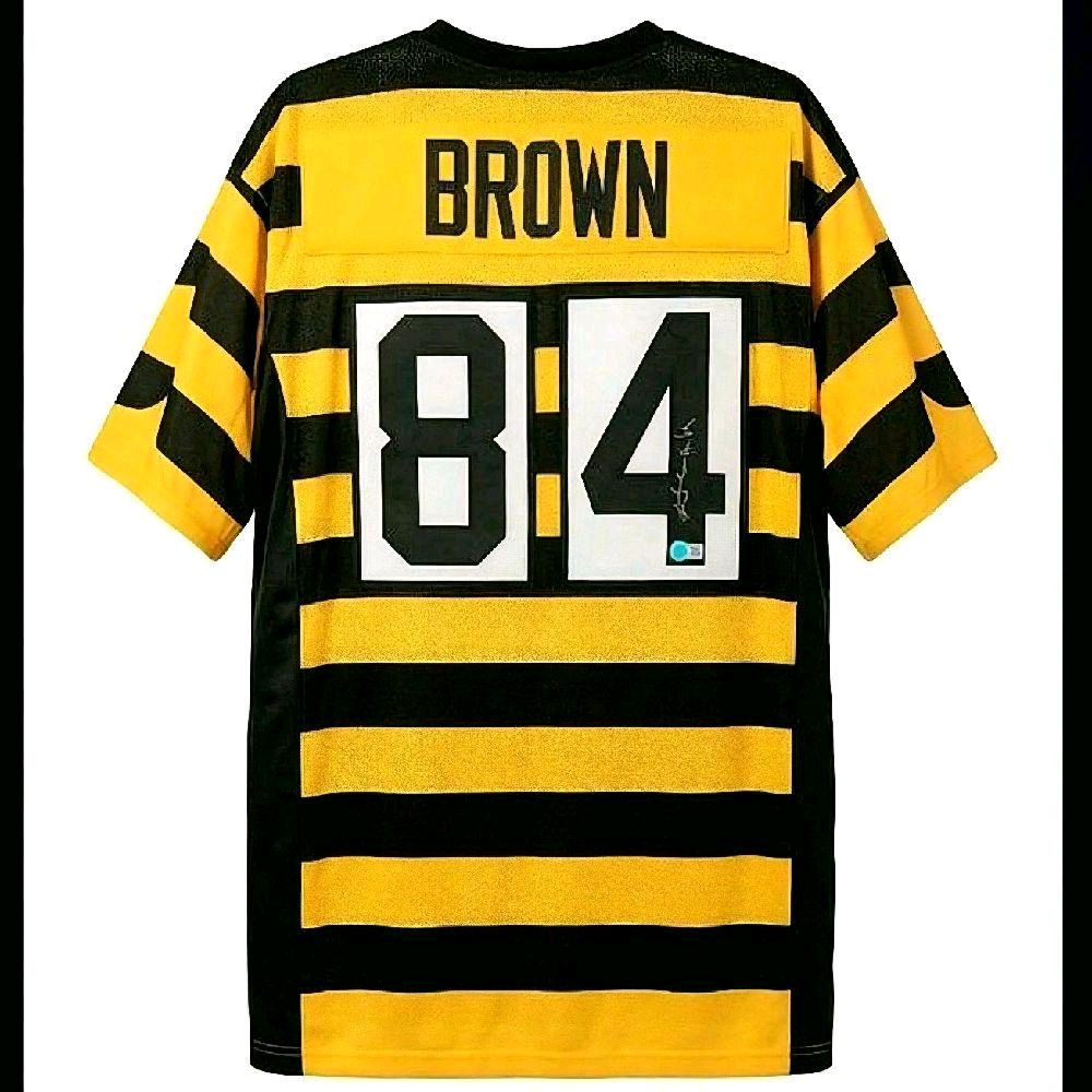 Antonio Brown Pittsburgh Steelers Bumblebee Fully Embroided Custom Autographed Jersey Beckett Authenticated