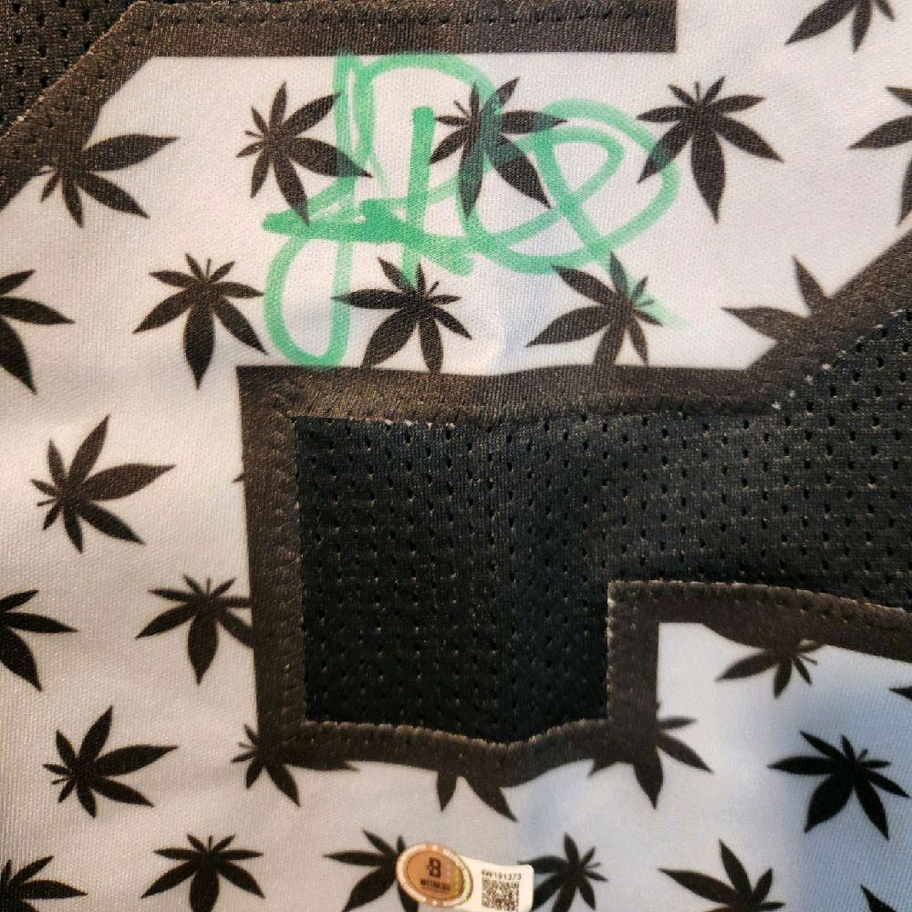 JaMarcus Russell (Rare) Green Ink Autographed / Signed Oakland Raiders Fully Stitched Custom "Weed" Black Jersey (Beckett)