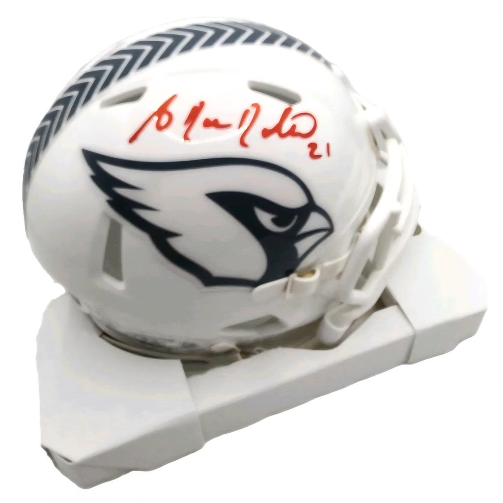 Antrel Rolle Autographed Arizona Cardinals White Riddell Mini Helmet (Leaf)