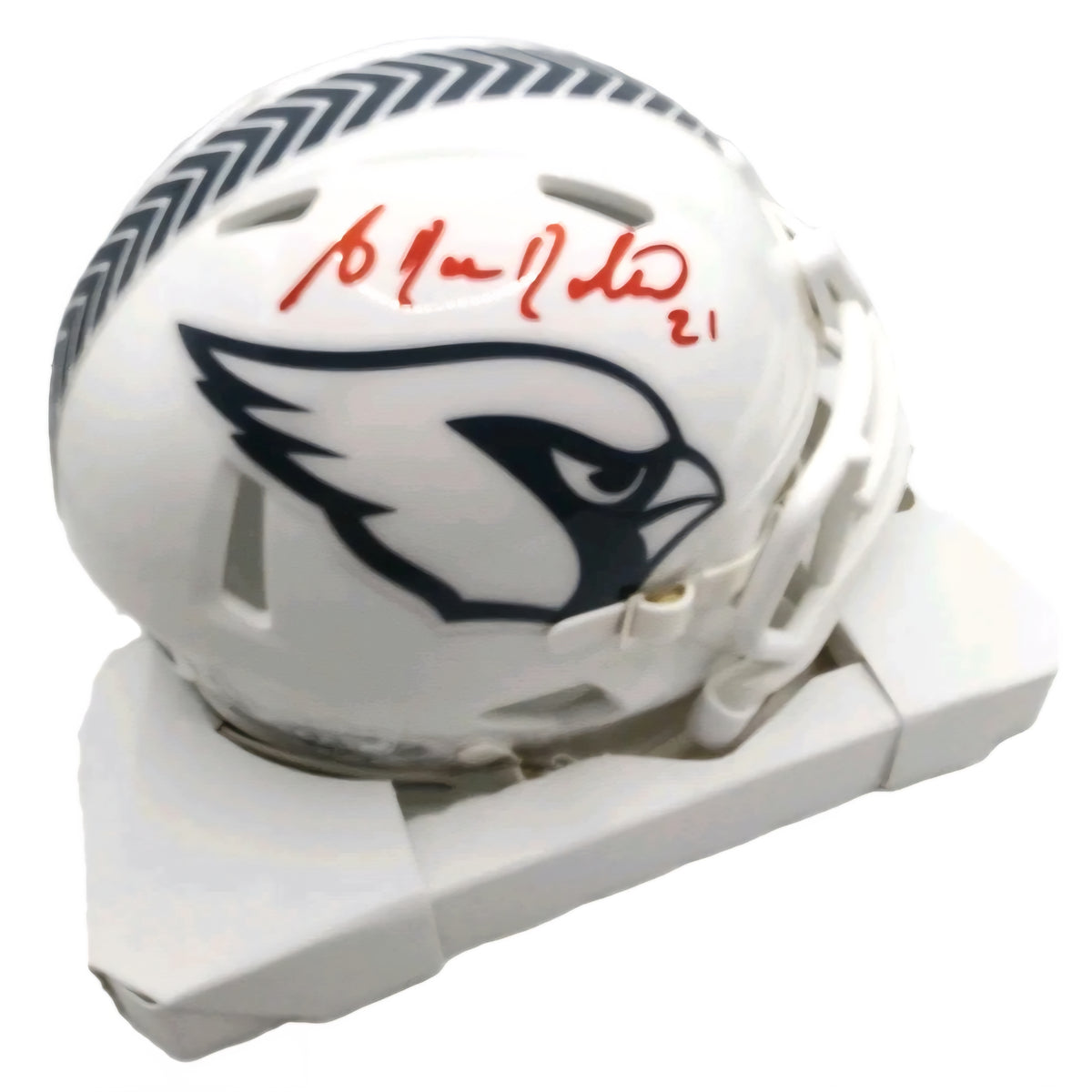 Antrel Rolle Autographed Arizona Cardinals White Riddell Mini Helmet (Leaf)