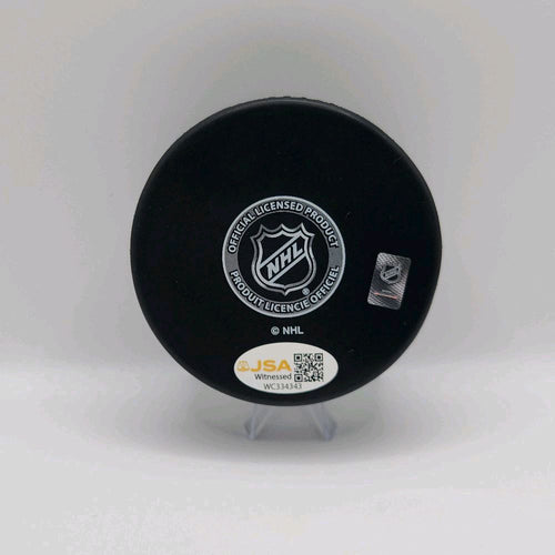 Dawson Mercer Autographed & Inscribed #91 New Jersey Devils Authentic Hockey Puck (JSA Certified)