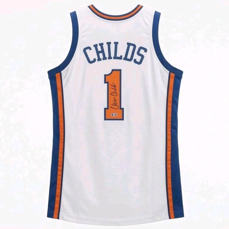 Chris Childs New York Knicks Beckett Autographed Fully Stitched Custom White Jersey Beckett Authenticated