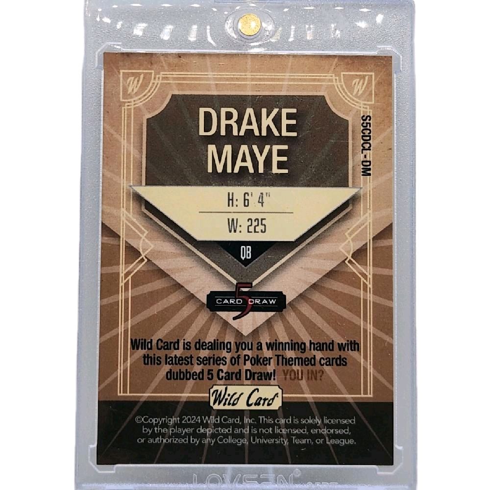 Drake Maye New England Patriots 1 of 1 - 2024 Wild Card "Card Draw 5 Pink Swirl Easter Eggs" New Rookie Card
