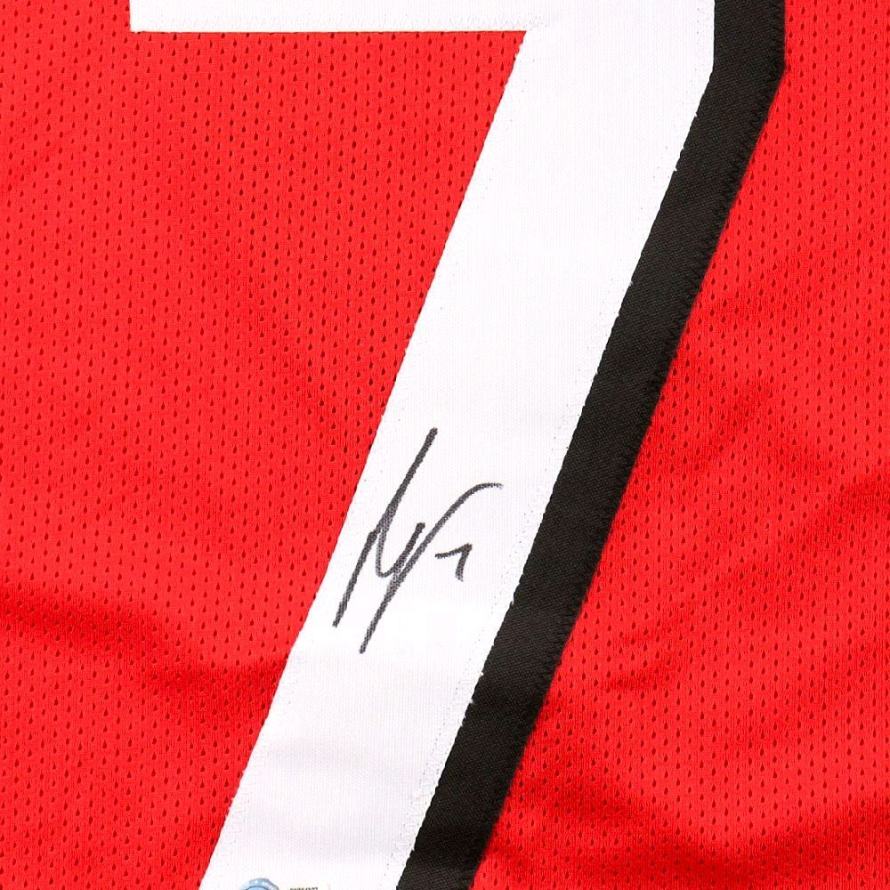 Bijan Robinson Atlanta Falcons Autographed Fully Embroided Custom Red Jersey Beckett Authenticated