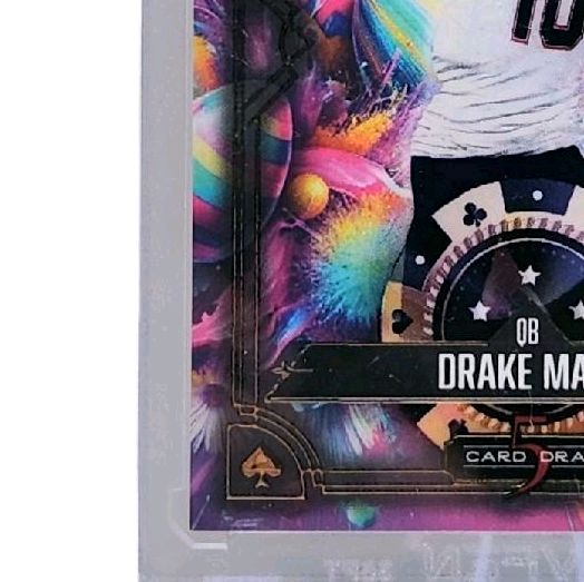Drake Maye New England Patriots 1 of 1 - 2024 Wild Card "Card Draw 5 Pink Swirl Easter Eggs" New Rookie Card