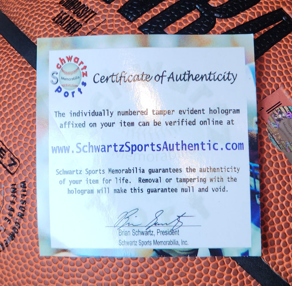 Spud Webb Autographed Atlanta Hawks Logo NBA Wilson Basketball (SCHWARTZ Certified)