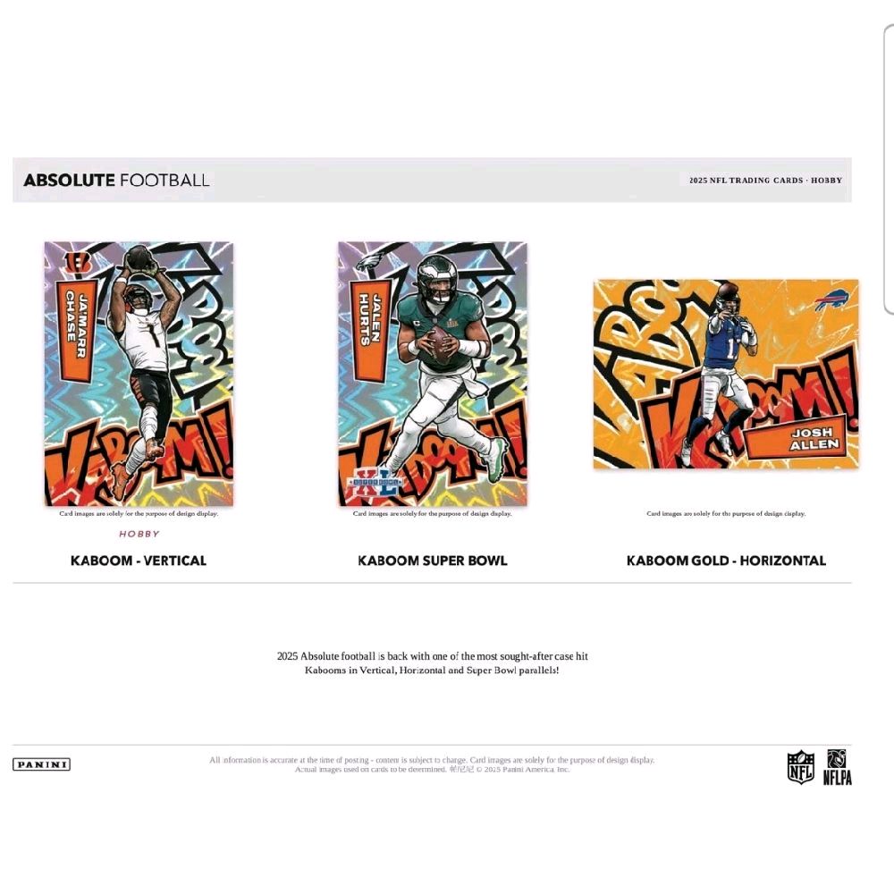2025 Panini Absolute NFL Football Gravity Feed Pack - (5 Trading Cards Per Pack,