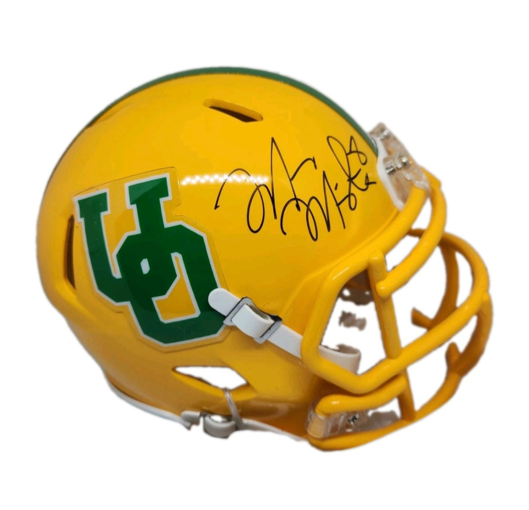 Marcus Mariota Throwback Oregon Ducks Autographed Riddell Mini Helmet - Marcus Mariota Authenticated Services