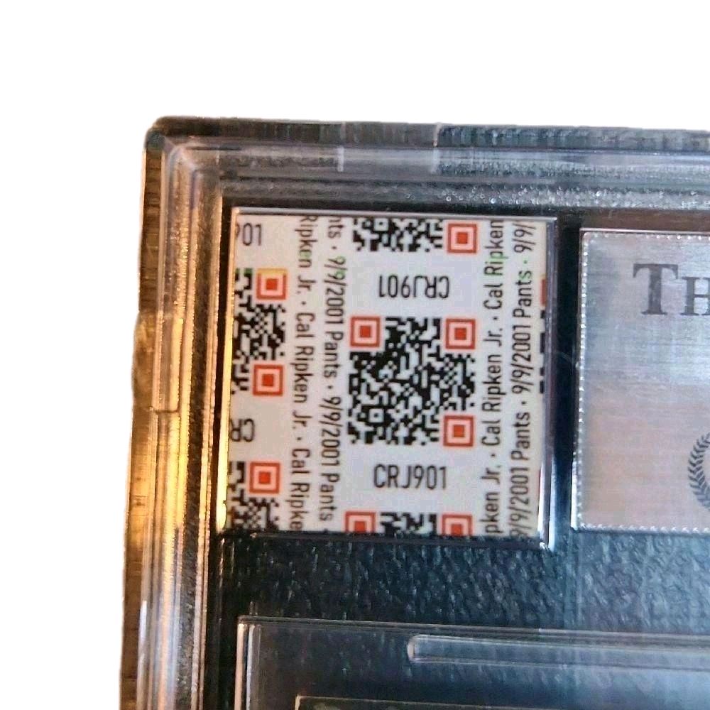 Cal Ripken Jr Baltimore Orioles Game-Worn Swatch "dated 9/9/2001," Retirement Season - 1996 Upper Deck Collector's Choice "Ripken Collection" #10 Mint Card, By Jersey Fusion