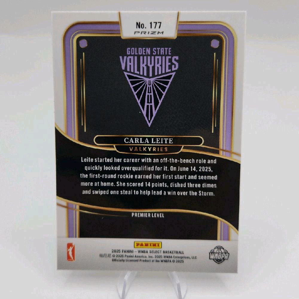 Carla Leite - Golden State Valkyries 2025 Select Premier Level "Silver Party Prizm" Parallel Super Short Print (SSP) Case Hit Rookie Card