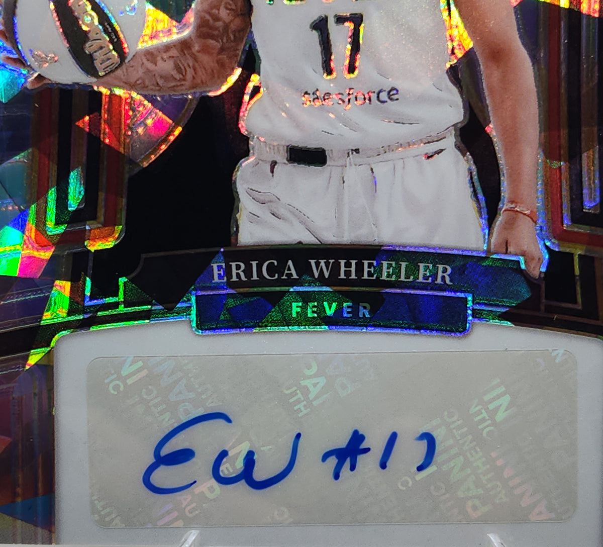Erica Wheeler Indiana Fever 2024 Panini Select Prizm Cracked Ice Auto Card
