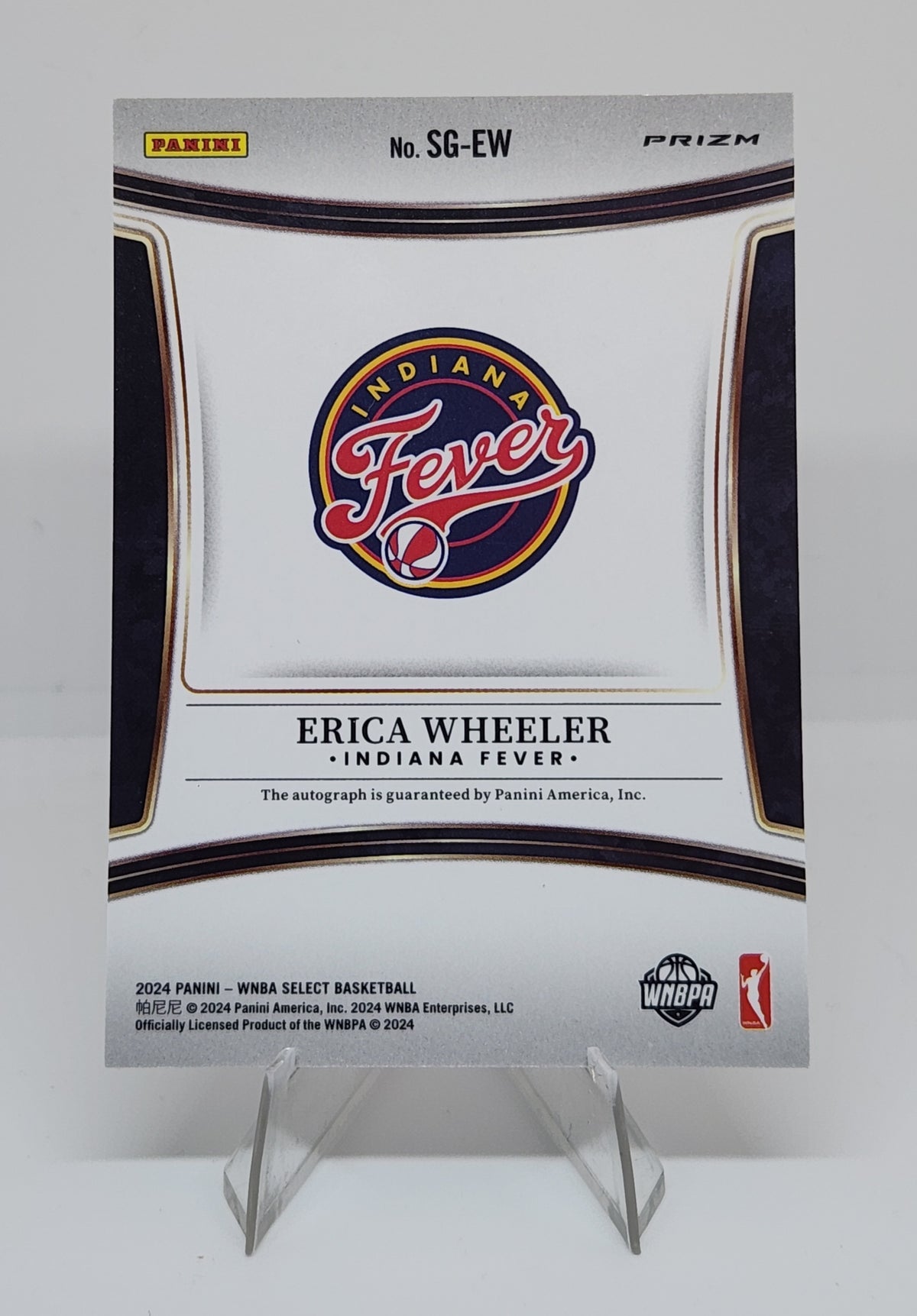 Erica Wheeler Indiana Fever 2024 Panini Select Prizm Cracked Ice Auto Card