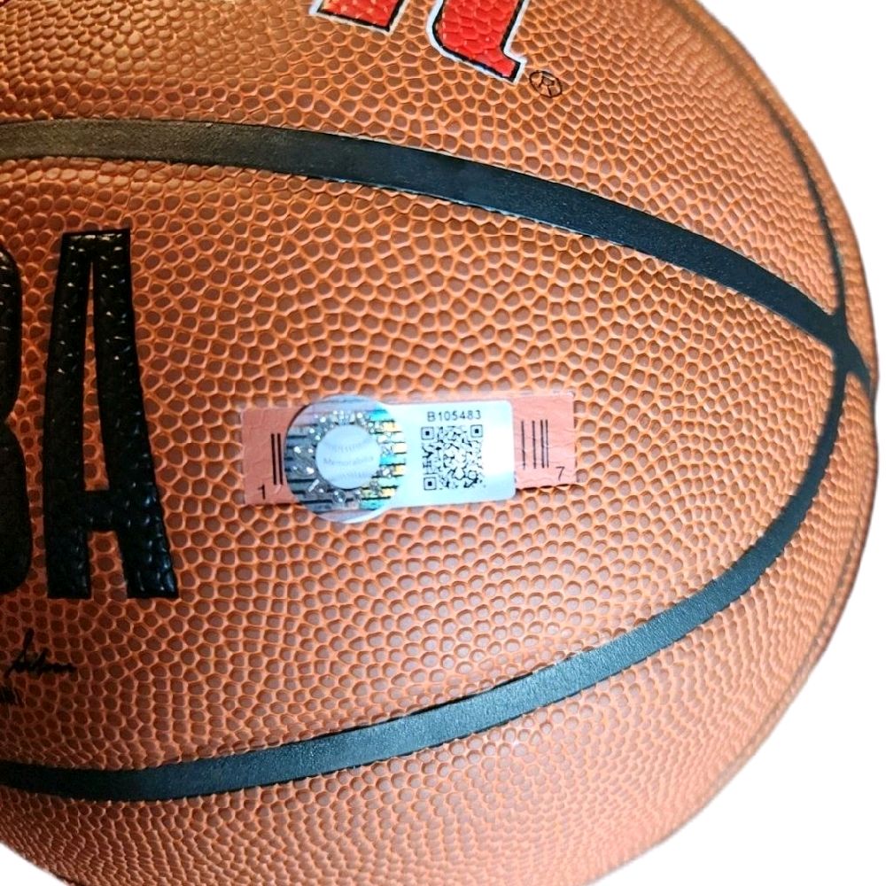 Spud Webb Autographed Atlanta Hawks Logo NBA Wilson Basketball (SCHWARTZ Certified)