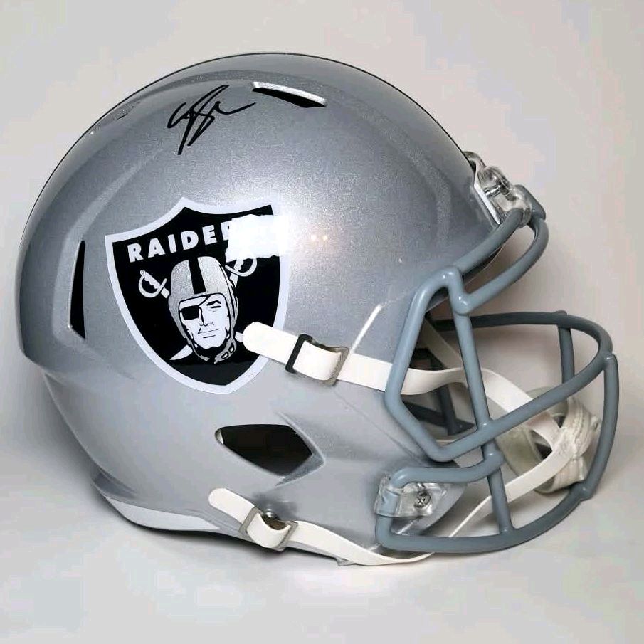 Geno Smith Autographed Las Vegas Raiders Full Size Riddell Speed Replica Helmet (Fanatics Certified)