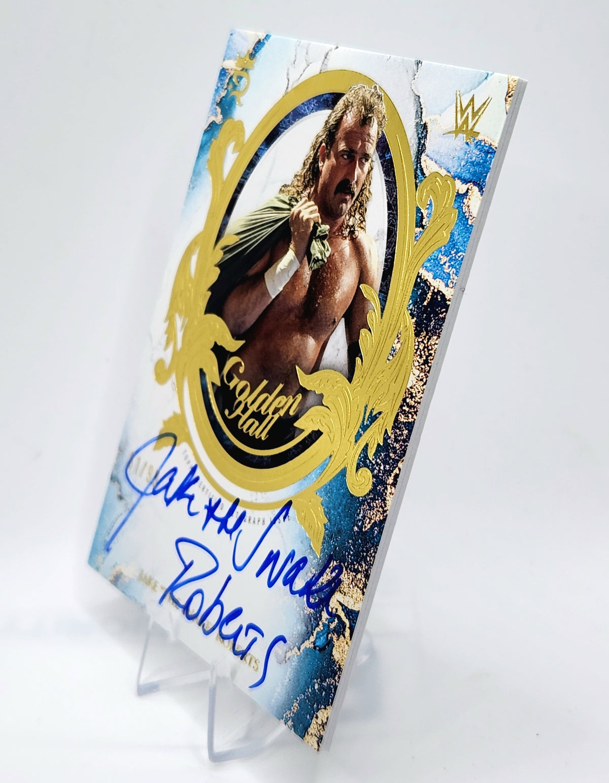 Jake "The Snake Roberts"- 2025 Topps WWE Royalty Gold Hall Autographed & Inscribed 51 of 99 Card