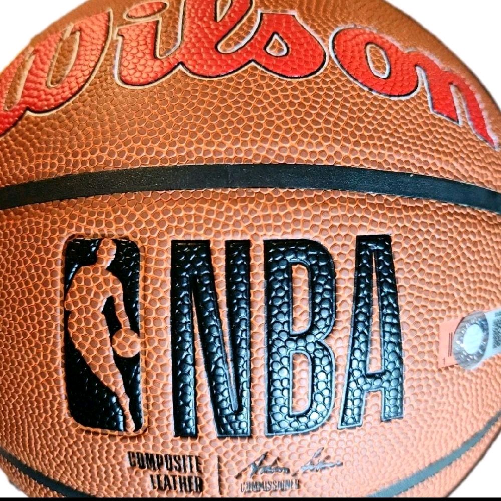 Spud Webb Autographed Atlanta Hawks Logo NBA Wilson Basketball (SCHWARTZ Certified)