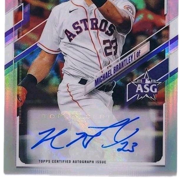 Michael Brantley Houston Astros 2021 TOPPS CHROME "Update ASG" Autograph Silver-Fractor Card