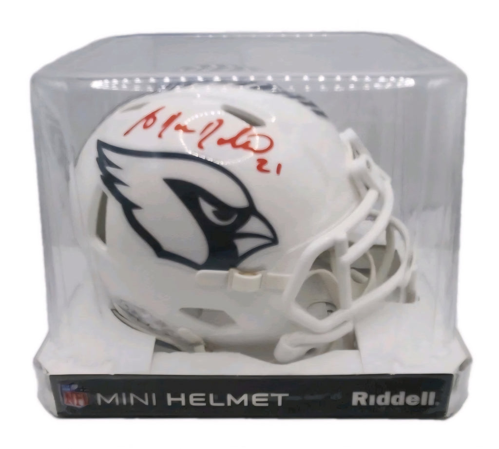 Antrel Rolle Autographed Arizona Cardinals White Riddell Mini Helmet (Leaf)