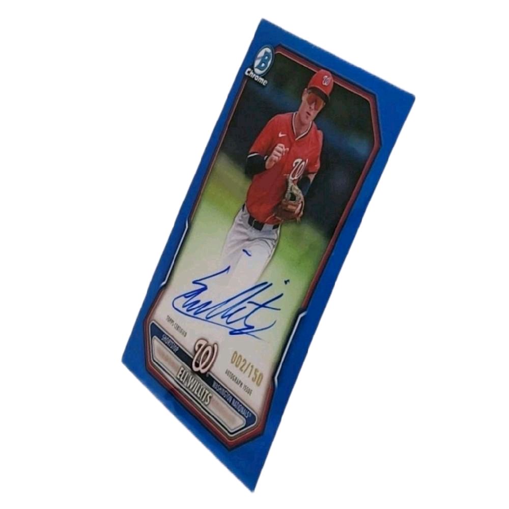 Eli Willits Nationals 2026 Bowman Chrome True Blue Autograph 002 Of 150 SP Card