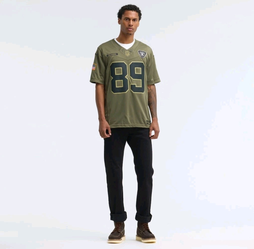 Brock Bowers Raiders Nike 2025 Salute to Service Limited Jersey - Olive XXL