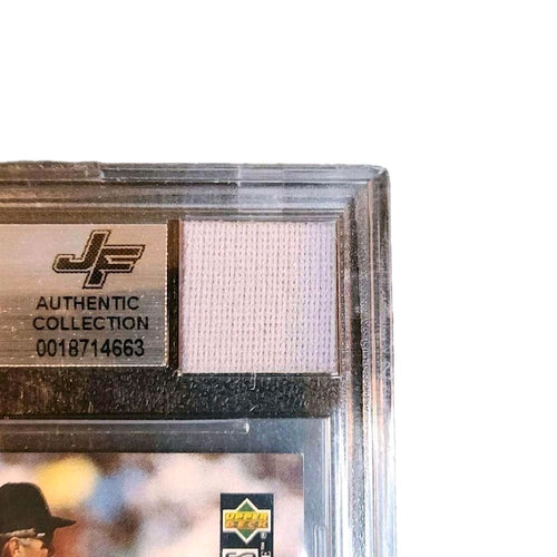Cal Ripken Jr Baltimore Orioles Game-Worn Swatch "dated 9/9/2001," Retirement Season - 1996 Upper Deck Collector's Choice "Ripken Collection" #10 Mint Card, By Jersey Fusion