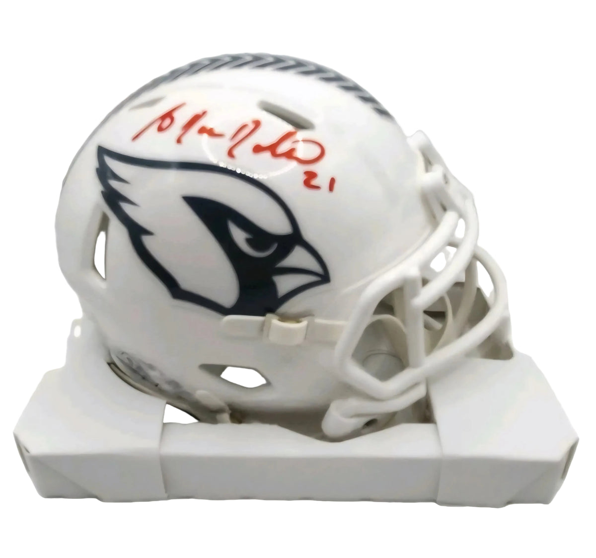 Antrel Rolle Autographed Arizona Cardinals White Riddell Mini Helmet (Leaf)