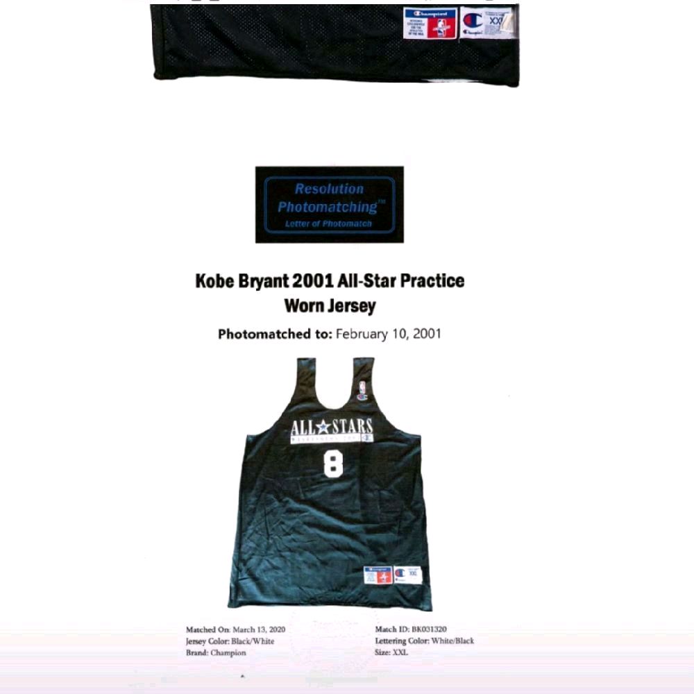 Kobe Bryant Jersey Fusion Legendary Authentic Collection All-Star Practice Jersey Photo Match 2/10/2001 Fleer Premium Card