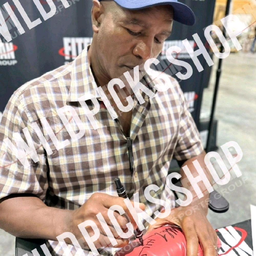 Mike Tyson (HOF) Custom Shadowbox Memorabilia Autographed Everlast Boxing Glove & Photo Commemorating The Infamous 1997 Tyson VS. Holyfield "Bite Fight" JSA & Tyson Hologram