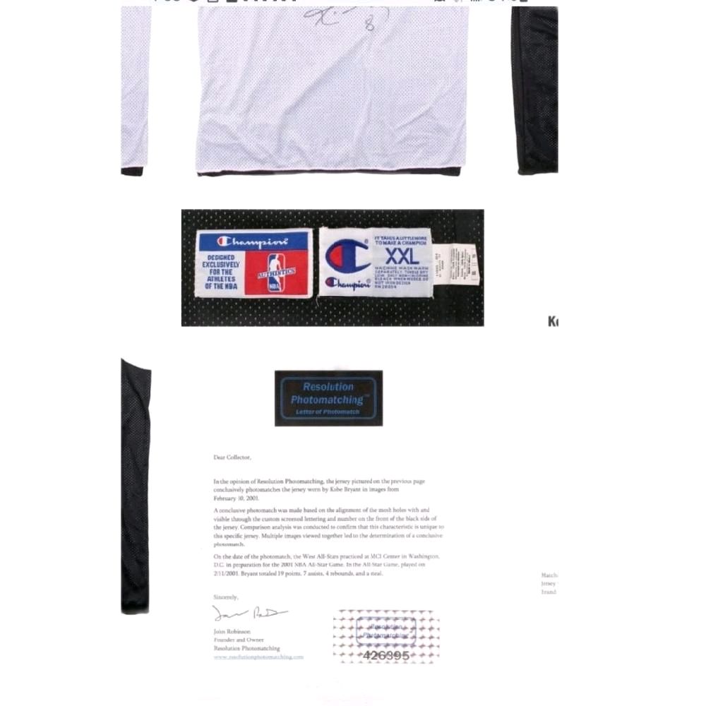 Kobe Bryant Jersey Fusion Legendary Authentic Collection All-Star Practice Jersey Photo Match 2/10/2001 Fleer Premium Card