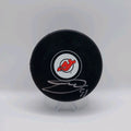 Dawson Mercer Autographed & Inscribed #91 New Jersey Devils Authentic Hockey Puck (JSA Certified)