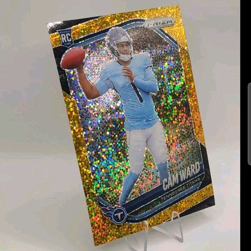 Cam Ward - Tennessee Titans 2025 Panini Prizm Silver Packs Gold Sparkle Prizm 3 of 24 Rookie Card