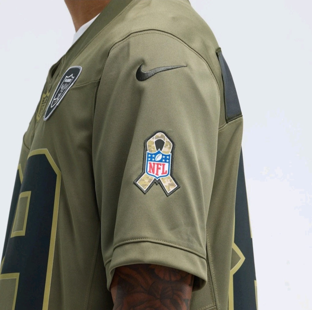 Brock Bowers Raiders Nike 2025 Salute to Service Limited Jersey - Olive XXL